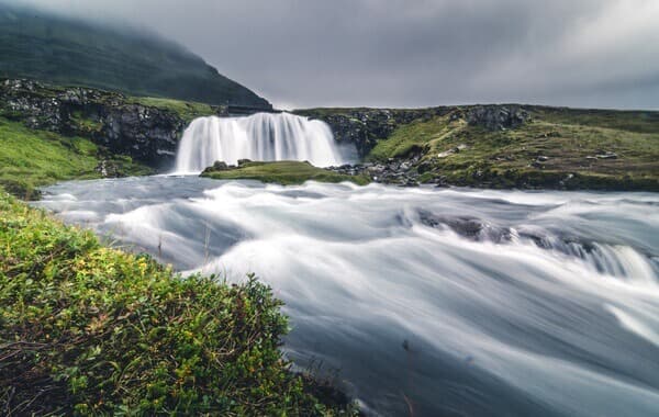 Tumbling Waterfall, Rapids, and Flowing River