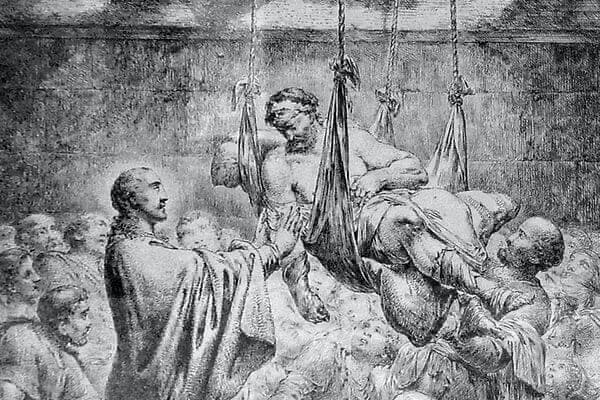 Engraving of Jesus Healing the Paralytic Man by Bernhard Rode