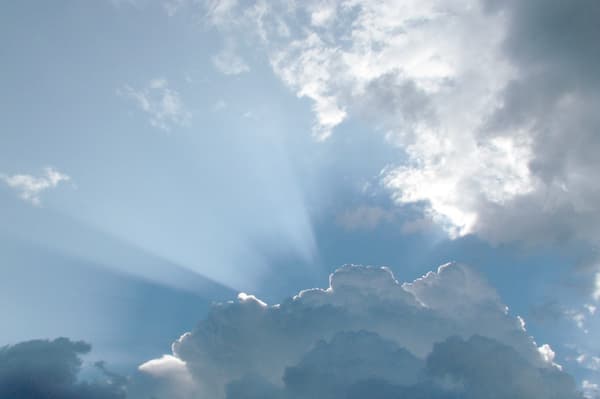 Bright Sunlight Breaking Through the Clouds